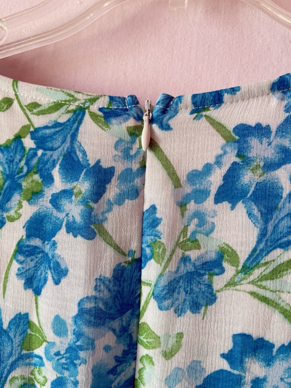 Lulus Glorious White and Light Blue Floral Print Ruffled Mini Dress 💐🩵🌿 - Picture 7 of 11